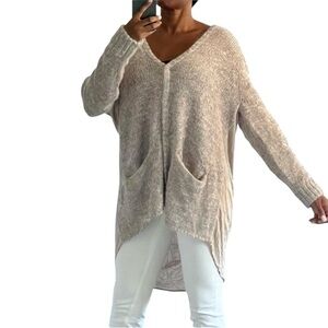 NWT AS by DF True Romance Cardigan Heathered Mocha Sweater Size S